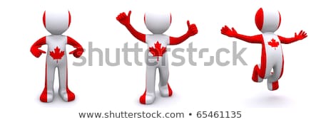 Zdjęcia stock: 3d Character Textured With Flag Of Canada