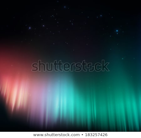 ストックフォト: Green Northern Lights Aurora Borealis Eps 10