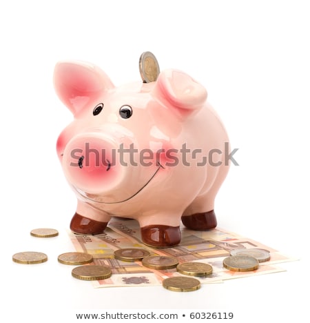 Stock fotó: Business Concept Lucky Piggy Bank Isolated On White Background