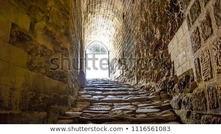 Сток-фото: The Old Stone Building With Staircase And Entrance