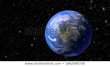 Stock photo: Asteroids Threat Over Planet Earth