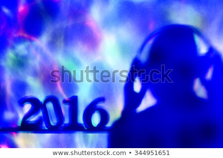 Number 2016 As The New Year And Headphones Foto stock © nito