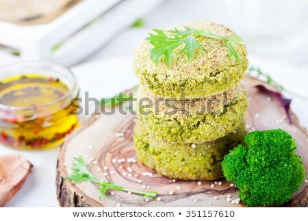 Stock fotó: Healthy Vegan Burger With Broccoli Spinach Patty