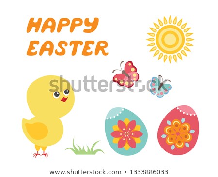 Stockfoto: Sunshine Happy Sun Cartoon Character Illustration With Farm