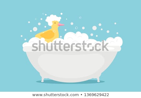 Сток-фото: Bath With Foam Isolated Bathroom Vector Illustration