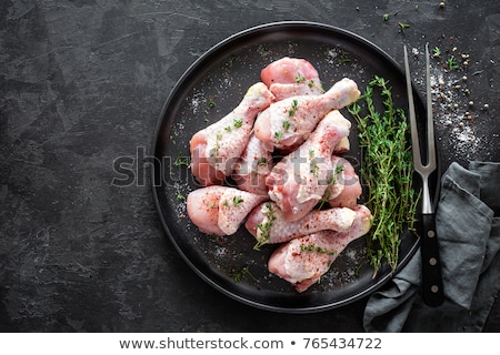 Stockfoto: Raw Marinated Chicken Meat Chicken Legs