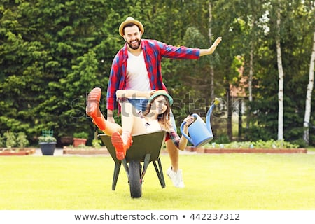 Stock fotó: Two Men Holding Garden Tools