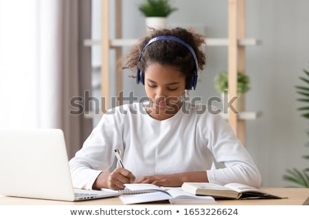 Stok fotoğraf: Student Studying At Home Preparing For Exam