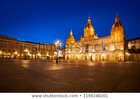 Сток-фото: La Coruna Town Hall In Maria Pita Square Galicia