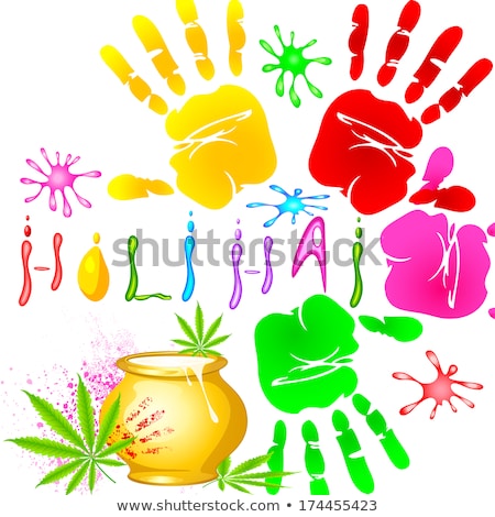 Сток-фото: Colorful Hands Impression For Holi Festival