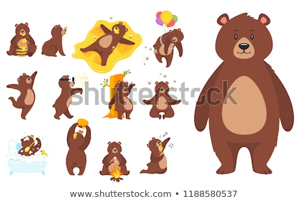 Vector Set Of Bear Dancing Zdjęcia stock © curiosity