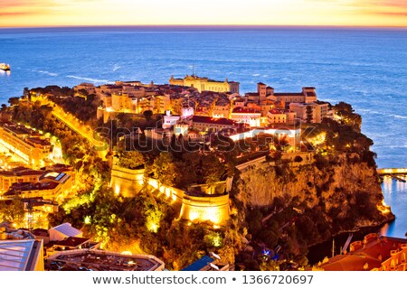 Amazing Monaco Old Town On The Hill Sunrise View Stock photo © xbrchx