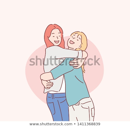 Сток-фото: Best Friends Vector Illustration Design