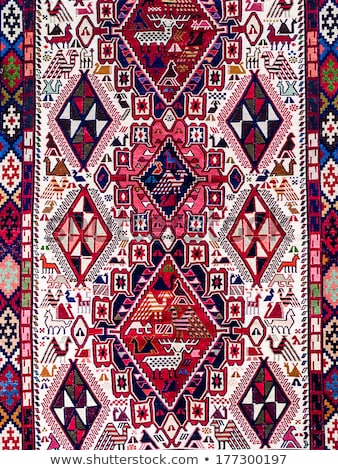 Stockfoto: Traditional Georgian Carpet With Typical Geometrical Pattern