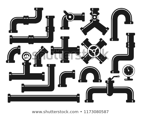 Stockfoto: Water Pipes And Taps Collection Of Water Steel Tube Gas Valve Vector