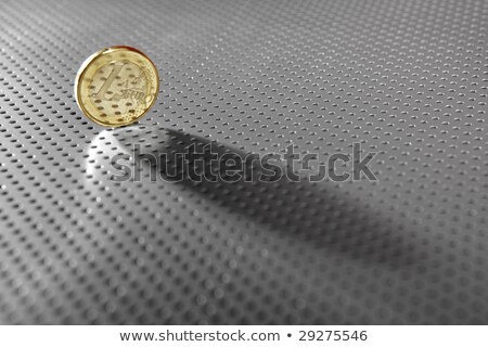 Jedna waluta monety euro nad otworem srebrny wzór Zdjęcia stock © lunamarina