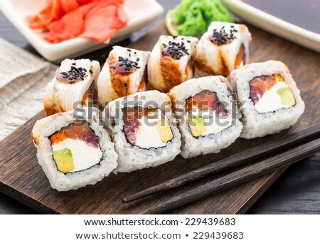 Tobico Sushi Rolls Stockfoto © Vankad