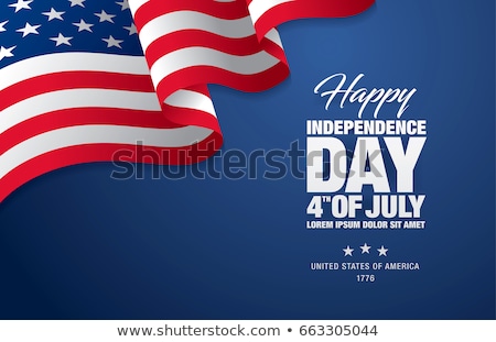 Stock fotó: The Fourth Of July American Independence Day Vector Greeting Card Jule 4 Usa Flag On Jeans Fabric