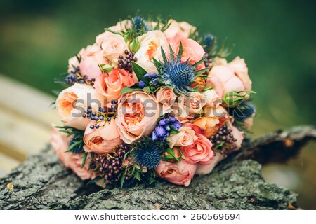 ストックフォト: Young Caucasian Groom With Bridal Bouquet