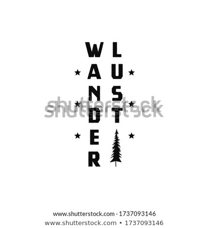 Stok fotoğraf: Vintage Wanderlust Simple Logo Design With Tree Camp Logotype Stock Vector Isolated