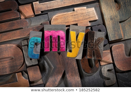 Stock photo: Cmyk Concept Vintage Wooden Letterpress Type Word