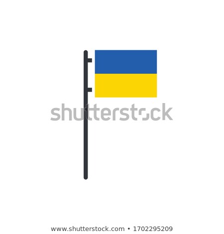 Stock photo: Ukrainian Vector Flag On Flag Pole Stock Vector Illustration Isolated On White Background