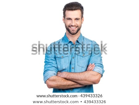 ストックフォト: Young Man Against A White Background