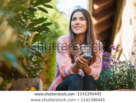 Stok fotoğraf: Morning Coffee In The Garden