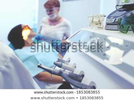Stock photo: Close Up View At Set Of Dentist Tools