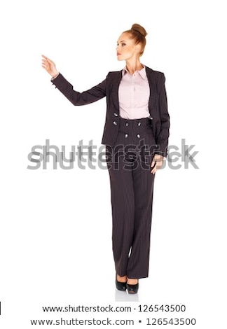 Foto stock: Businesswoman With Hair Bun And Present