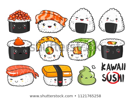 Stockfoto: Vector Sushi Color Sketch Set