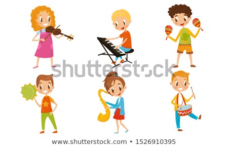 Stockfoto: Drum Rhythm Musical Instrument Color Vector