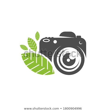 ストックフォト: Camera Photography Shutter With Nature Leaf Simple Modern Icon Logo Design