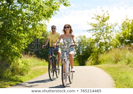 Stock fotó: Couple Riding Bikes