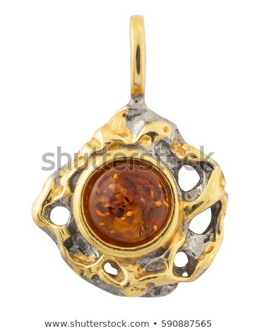 ストックフォト: Gold Pendant With Amber