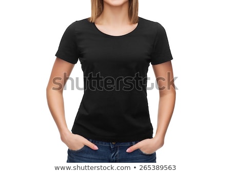 Stock photo: Young Women With Blank Black Shirts