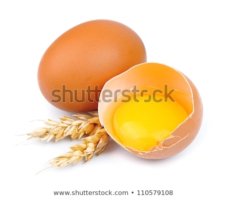 Stok fotoğraf: Fresh Eggs And Wheat Cones