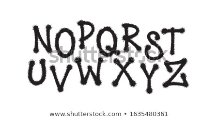 Stock fotó: Detailed Graffiti Spray Paint Font Type Part 2 Vector Alphabet