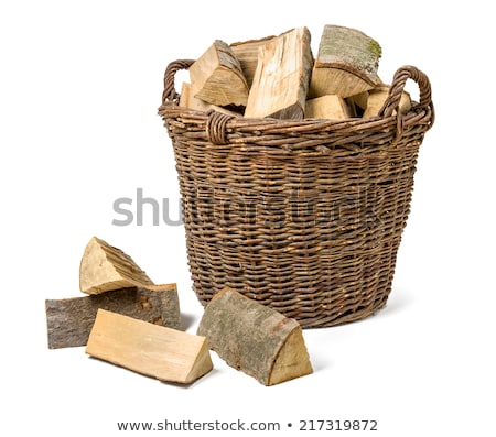 Сток-фото: Wicker Basket Filled With Firewood