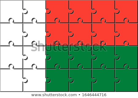 ストックフォト: European Union And Madagascar Flags In Puzzle