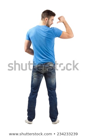 Foto d'archivio: Back View Portrait Of A Man With Muscular Body