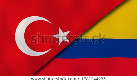 Stok fotoğraf: Turkey And Colombia Flags