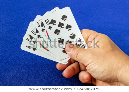 Stock fotó: Hand Holding Royal Flush