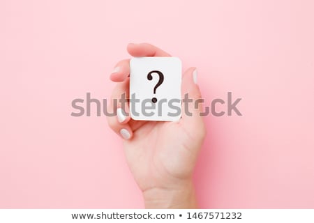 Сток-фото: Business Woman With Question Mark Looking For Answers