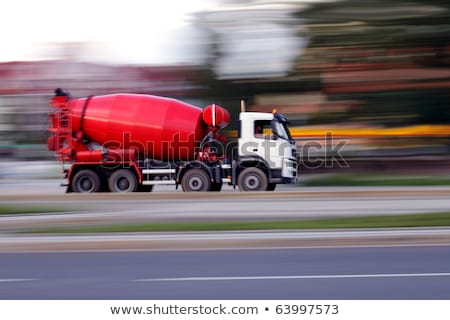 Blue Cement Truck With Driver [[stock_photo]] © kaczor58