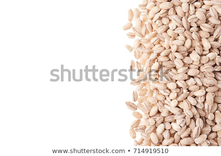 Foto stock: Pearl Barley Texture As Decorative Frame Isolated On White Background Top View Closeup