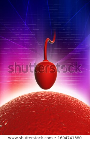 Foto stock: Sperm Cells Reaching An Human Ovum