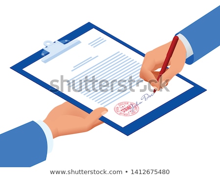 Сток-фото: Signed Contract With Text Stamp Signature Vector