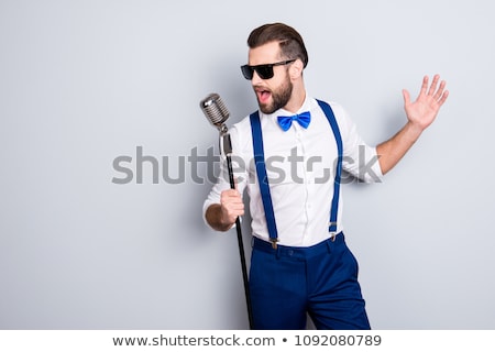 Foto stock: Karaoke Singer Man