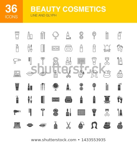 Stockfoto: Beauty Cosmetics Line Web Glyph Icons